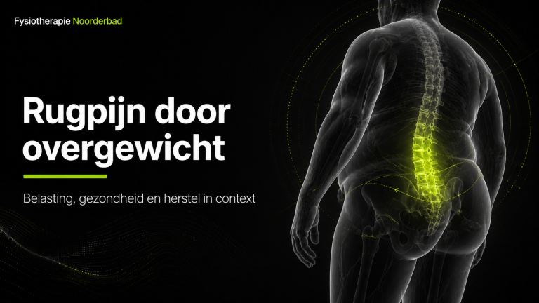 Respectvolle illustratie van rugpijn, belasting en gezondheid met de lage rug in beeld.
